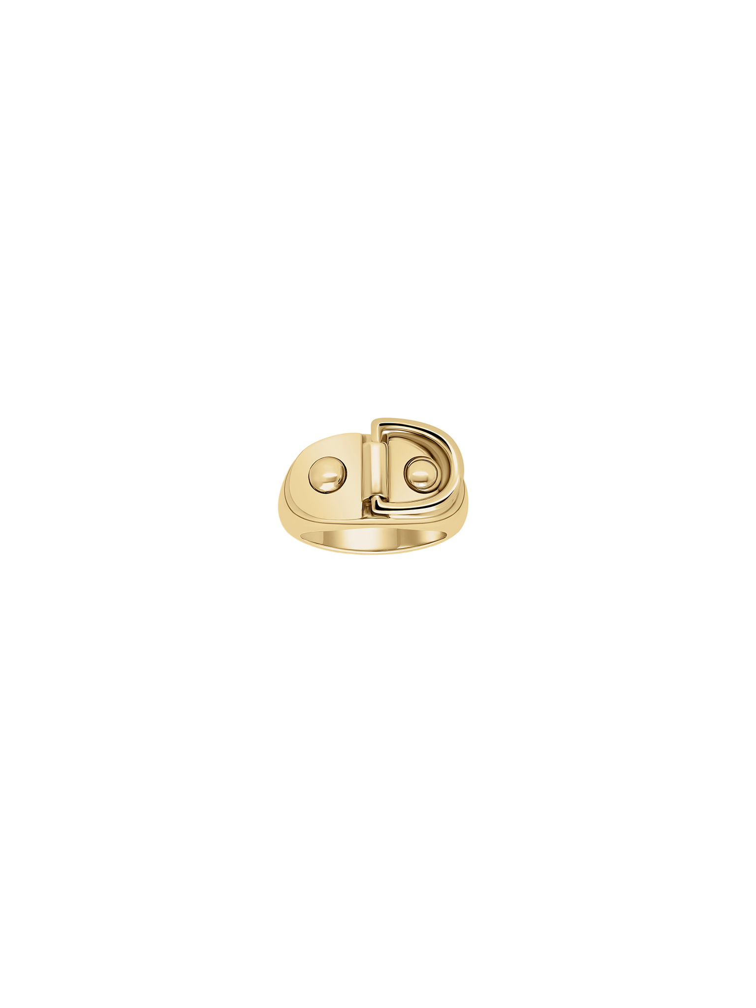 Signet ring rivet 18k yellow gold sm